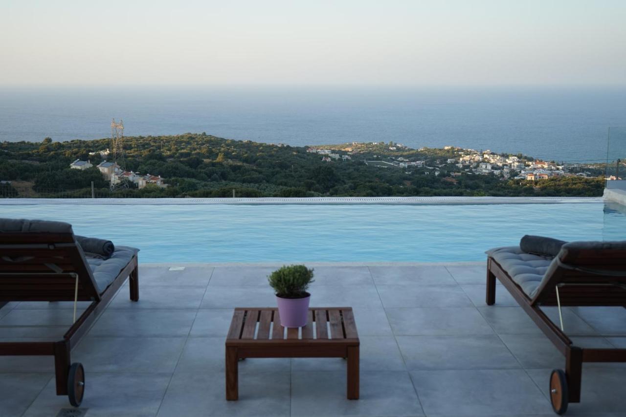 Eva Villas West With Infinity Pool & And Panoramic Sea View Gerani Chanion Eksteriør bilde