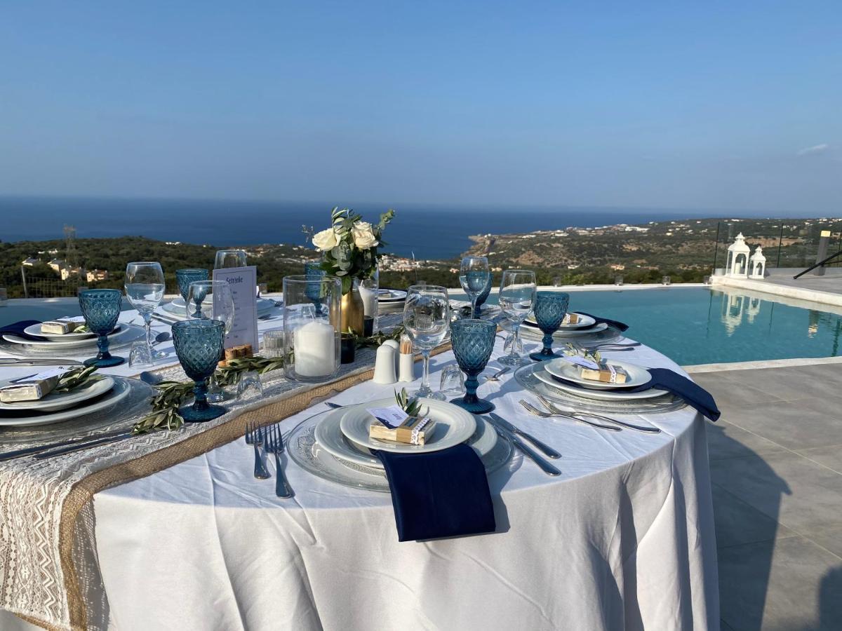 Eva Villas West With Infinity Pool & And Panoramic Sea View Gerani Chanion Eksteriør bilde